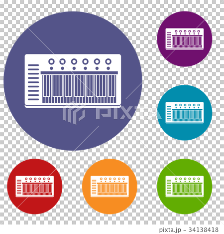 Electronic synth icons set 34138418