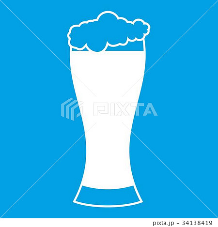 Glass of beer icon white 34138419