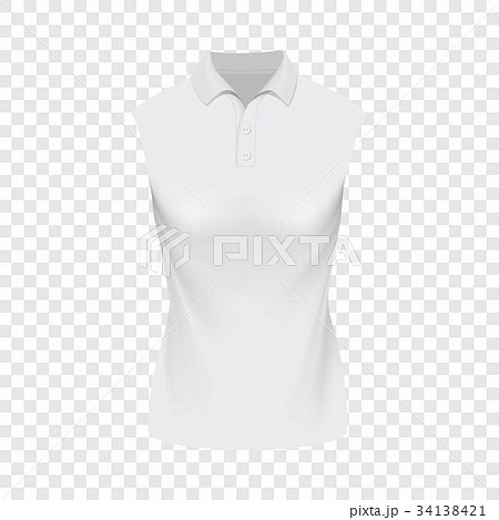 White sleeveless polo tshirt mockup 34138421