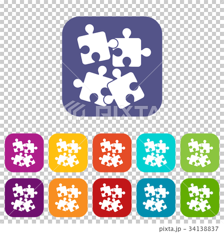 Jigsaw puzzles icons set 34138837