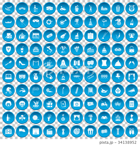 100 mask icons set blue 100 mask icons set blue 34138952