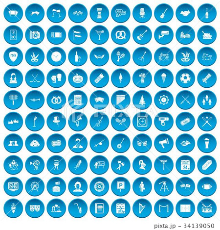 100 meeting icons set blue 100 meeting icons set blue 34139050