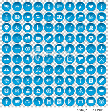 100 meeting icons set blue 100 meeting icons set blue 34139050