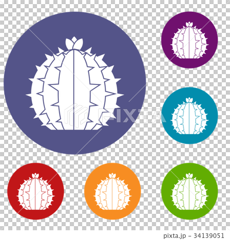 Lophophora cactus icons set Lophophora cactus icons set 34139051