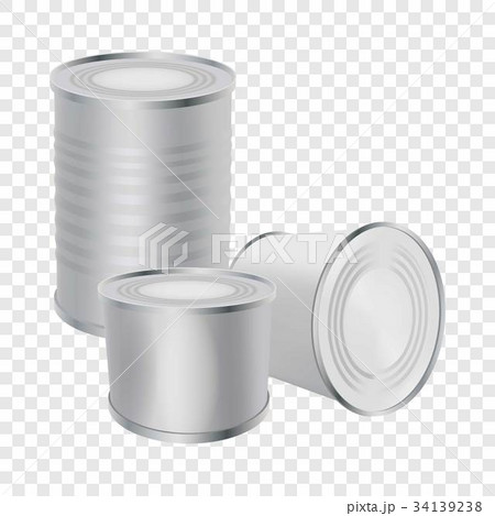 Blank tin cans mockup, realistic style 34139238