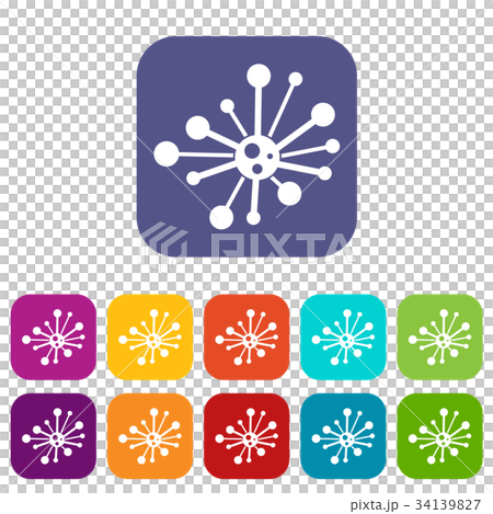 Round bacteria icons set 34139827