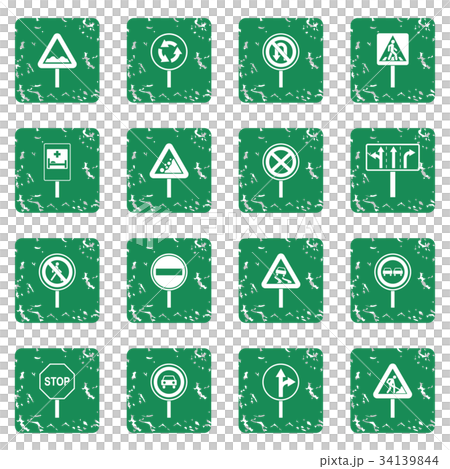 Different road signs icons set grunge Different road signs icons set grunge 34139844
