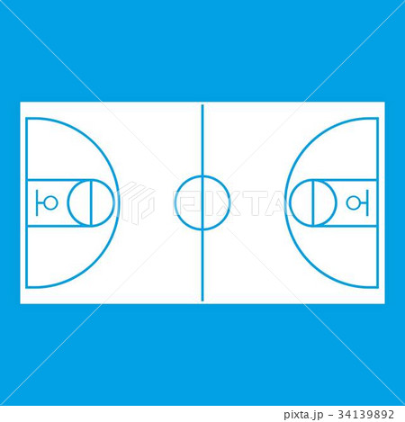 Basketball field icon white 34139892