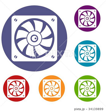 Computer fan icons set 34139899