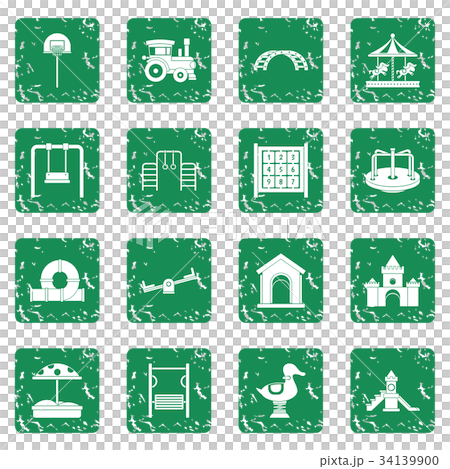 Playground icons set grunge Playground icons set grunge 34139900