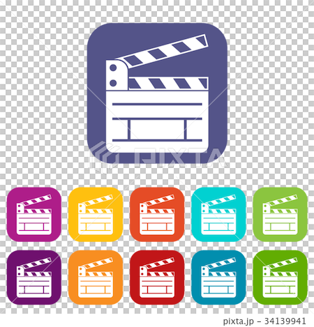 Clapperboard icons set Clapperboard icons set 34139941
