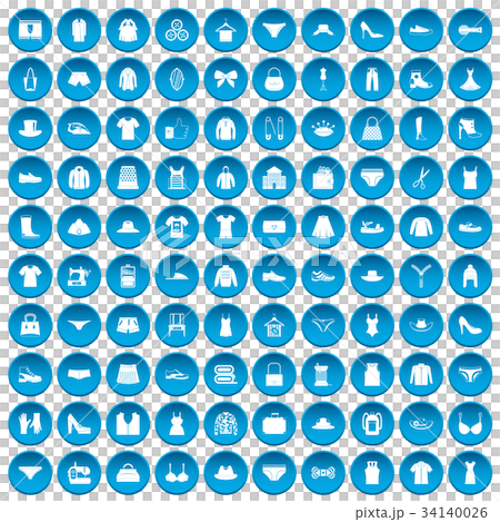 100 sewing icons set blue 100 sewing icons set blue 34140026