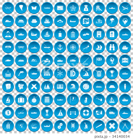 100 shipping icons set blue 100 shipping icons set blue 34140034
