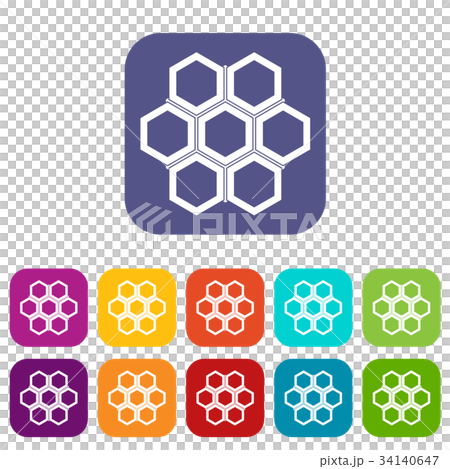 Little honeycomb icons set Little honeycomb icons set 34140647