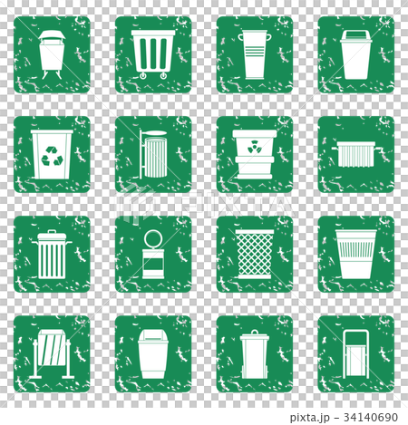 Garbage container icons set grunge - Stock Illustration [34140690] - PIXTA