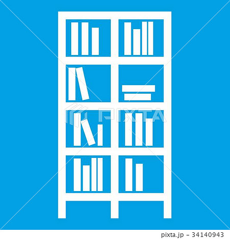 Bookcase icon white Bookcase icon white 34140943