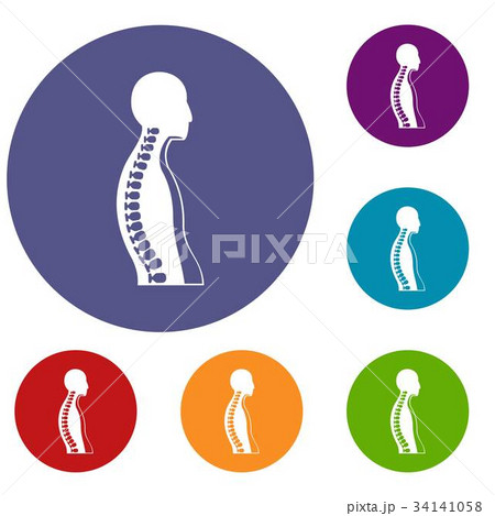 Human spine icons set Human spine icons set 34141058