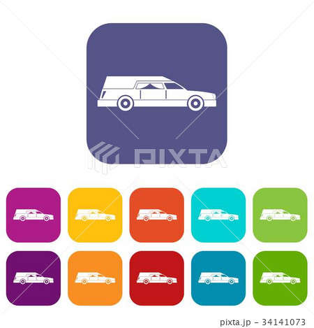 Hearse icons set 34141073