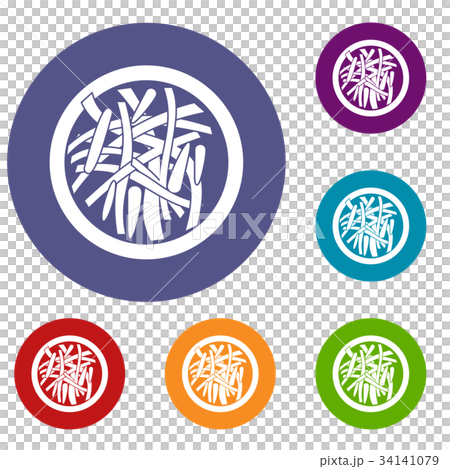 Asian salad icons set Asian salad icons set 34141079