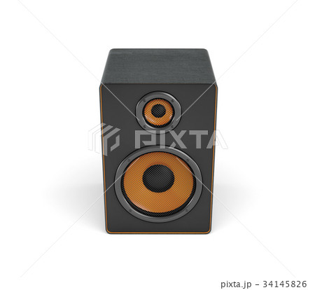 3d rendering of a large black stereo box with two 34145826