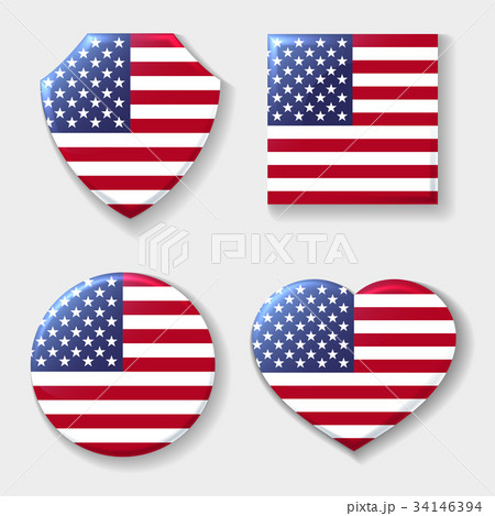 Usa national flag emblem set Usa national flag emblem set 34146394