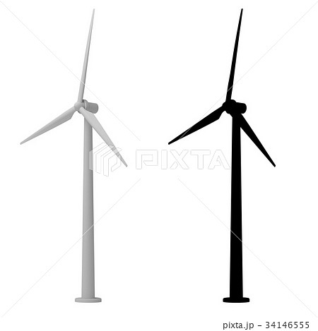 風力発電のイラスト素材