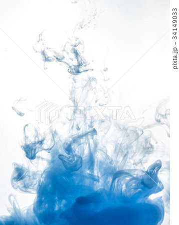 Ink swirl in water isolated on white background 34149033