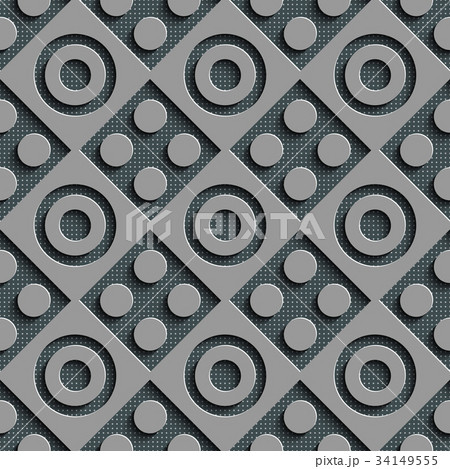 Seamless Square and Circle Pattern 34149555