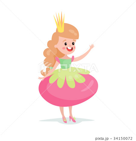 Beautiful smiling cartoon princess girl character 34150072
