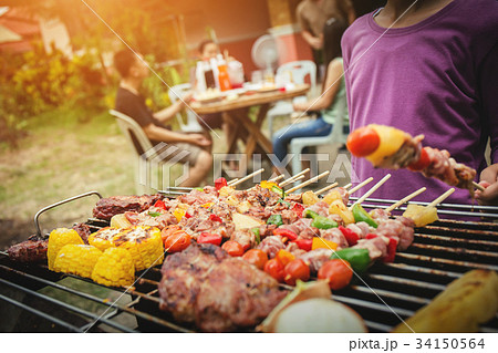 BBQ food party summer grilling meat. 34150564