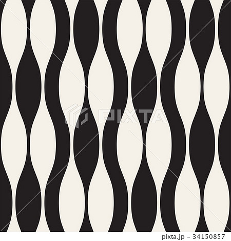 Wavy stripes vector seamless pattern. Retro wavy 34150857
