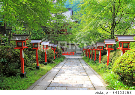 京都最大の人気パワースポット 鞍馬寺の写真素材