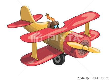 Cartoon Retro Vintage Plane. EPS-10 vector format 34153963