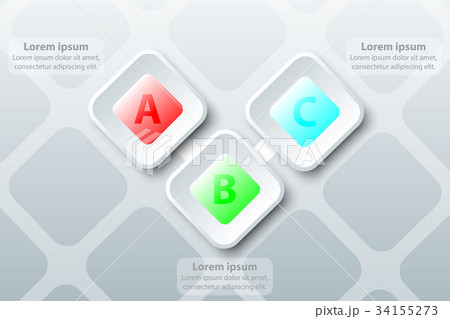 Colorful Three topics 3d paper square in sequence Colorful Three topics 3d paper square in sequence 34155273