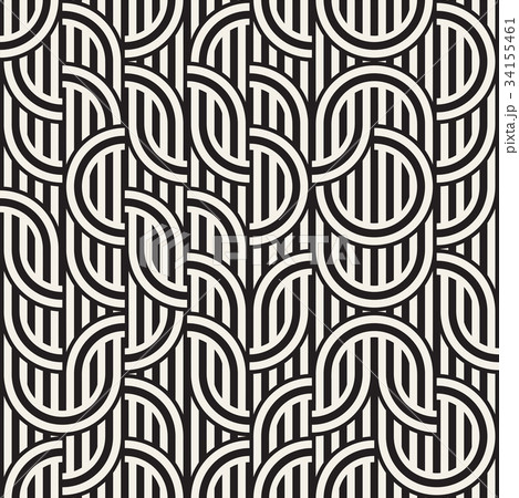 Seamless monochrome waving pattern. Abstract 34155461