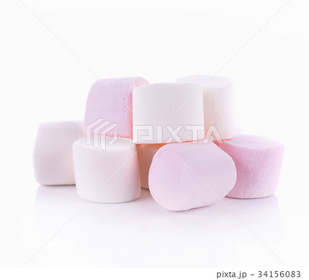 Marshmallow on white background 34156083