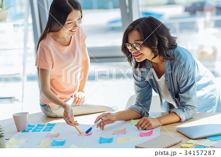Joyful happy women studying together 34157287