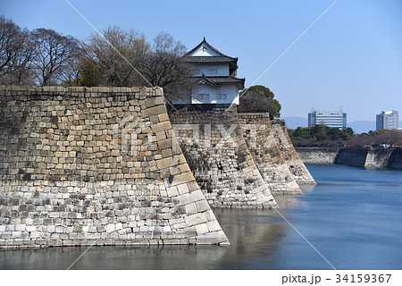 大阪城　六番櫓と南外堀 34159367