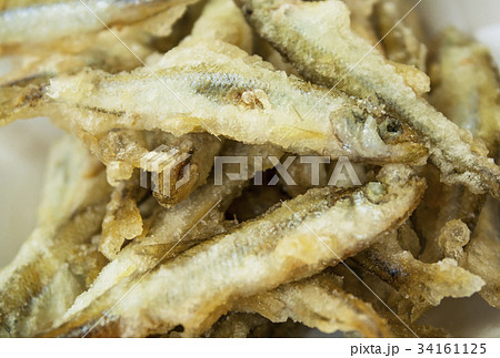 ワカサギの天ぷら　唐揚げ　冬の味覚 34161125