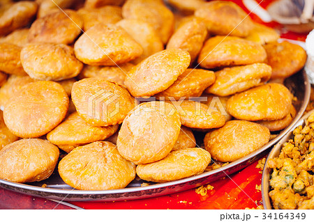 Indian street food in Pushkar city. Indian street food in Pushkar city. 34164349