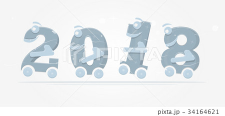 Fun figures on wheels for childrens illustrations. 34164621