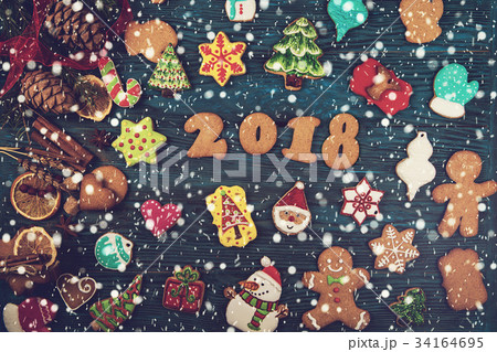 Gingerbreads for new 2018 years 34164695
