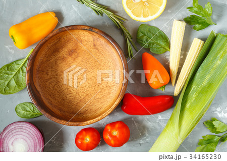 Ingredients for vegetable salad. 34165230