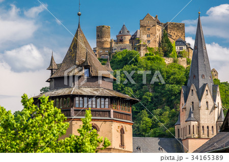 Schonburg Castle at Rhine Valley near Schonburg Castle at Rhine Valley near 34165389
