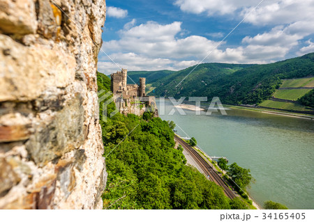 Rheinstein Castle at Rhine Valley in Germany Rheinstein Castle at Rhine Valley in Germany 34165405