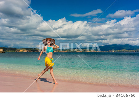 Fashionable young woman enjoying happiness and Fashionable young woman enjoying happiness and 34166760