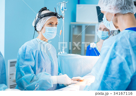 Serious practitioner helping her patient 34167116