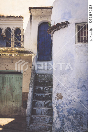 Architectural detail in Chefchaouen, Morocco 34167288