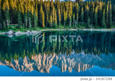 Carezza lake, Val di fassa, Dolomites, Alps,  34167289