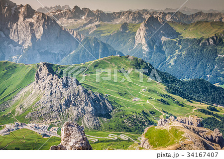 Sass Pordoi south face (2952 m) in Gruppo 34167407